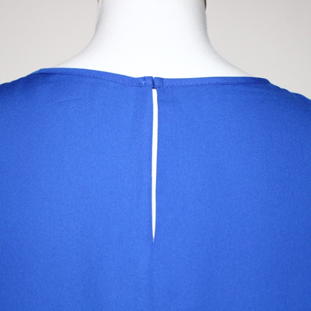 BCBGMaxAzria Blue Ruffle Mini Shift Dress Size Large - Picture 14 of 14